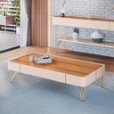 Ver imagem 3 de Conjunto Home Suspenso C/led e Mesa de Centro Rennes Mdf/mdp Cinamomo/off White G26 - Gran Belo