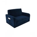 Ver imagem 1 de Sofá Cama Daiane 2 Lugares com Baú Veludo Azul Matrix