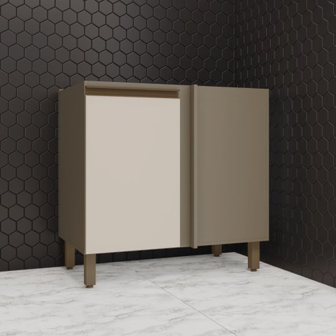 Balcão Canto Reto 1 Porta (sem Tampo) Connect Henn - Duna/cristal