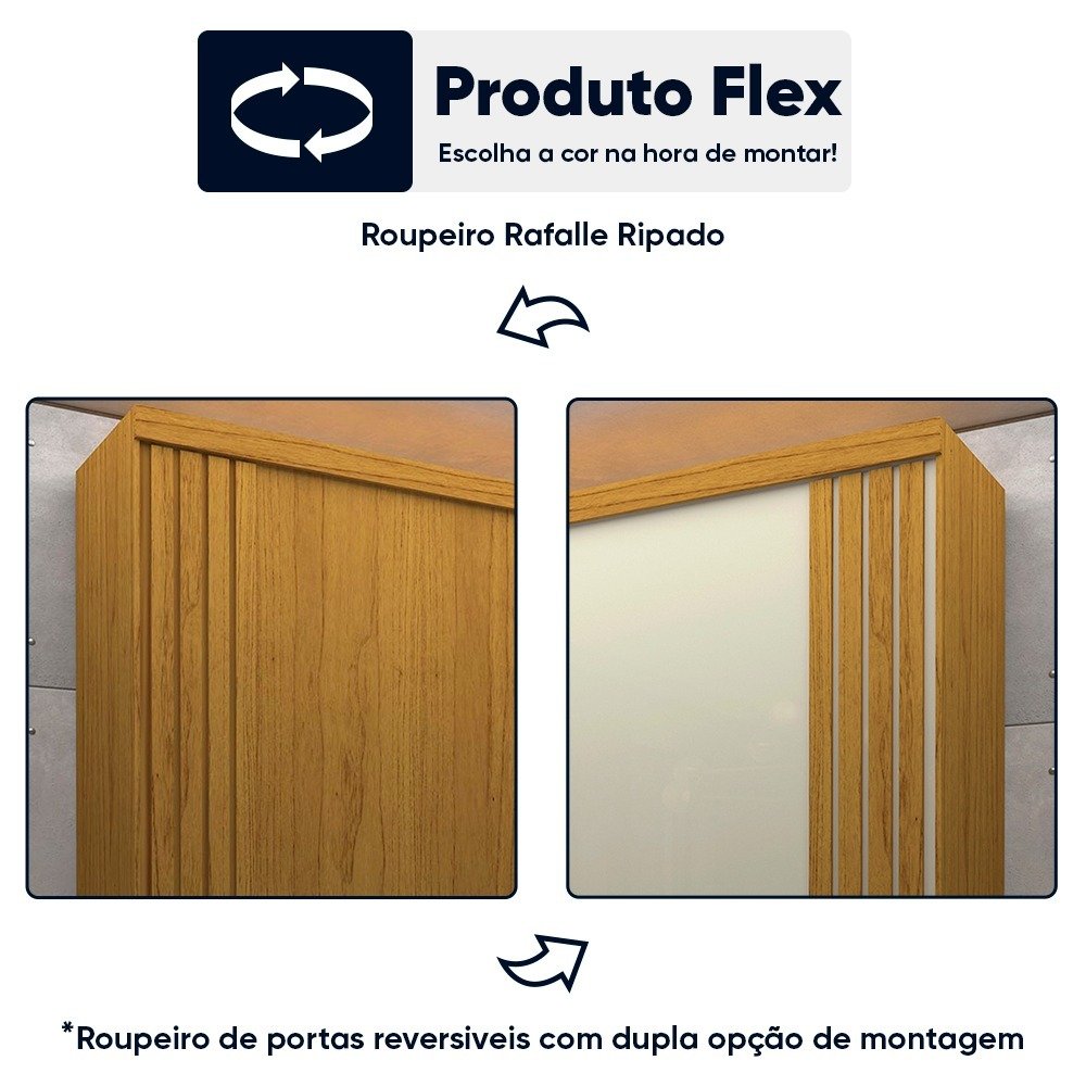 Guarda Roupa Casal 2 Portas Rafaelle Yescasa - 5