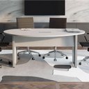 Ver imagem 3 de Mesa de Reunião Orgânica 180cm Cinza com Pés em Metal F5 Office