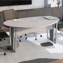 Ver imagem 1 de Mesa de Reunião Orgânica 180cm Cinza com Pés em Metal F5 Office