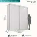 Ver imagem 7 de Guarda Roupa Casal 2 Portas de Correr 3 Gavetas Portugal sem Espelho - Mais Móveis Cor Branco