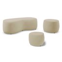 Ver imagem 1 de Conjunto 03 Puffs Decorativos Living Aisha Orgânico Veludo Bege - Desk Design