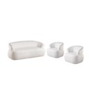Ver imagem 3 de Conjunto 1 Sofá Orgânico 180cm 2 Poltronas Base Giratória e Orgânicas Zoe Yescasa Bege Off White