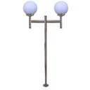Ver imagem 1 de Poste de Jardim com Globo de Polietileno Leitoso Duplo P20/2 em Aço Marrom