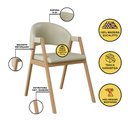 Ver imagem 2 de Cadeira Mesa de Jantar Suellen Estofada Reforçada - Balaqui Cor:bege