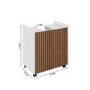 Ver imagem 3 de Gabinete Armário Banheiro Pia de Coluna Eccos Potenza Branco/ripado