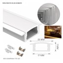 Ver imagem 6 de Perfil Alumínio Embutir Led Gesso Marcenaria Slim Branco 2m Woodglass Embutir branco 2m