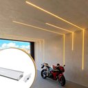 Ver imagem 1 de Perfil Alumínio Embutir Led Gesso Marcenaria Slim Branco 2m Woodglass Embutir Branco 2m