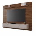 Ver imagem 3 de Painel para Tv 65 Polegadas Arcos 182x162cm Detalhes Curvos e Portas Báscula Marrom Avelã/Off-White