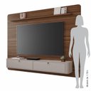 Ver imagem 6 de Painel para Tv 65 Polegadas Arcos 182x162cm Detalhes Curvos e Portas Báscula Marrom Avelã/Off-White