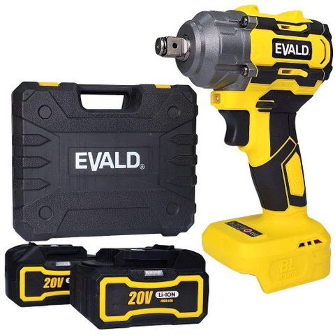 Chave de Impacto 1/2 Pol 20v Brushless com 2 Baterias 4,0ah e Maleta Ev-3500 Evald