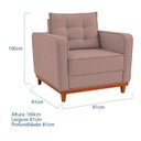 Ver imagem 4 de Kit Sofá 2 Lugares e 2 Poltronas Luxo Moderno Sala de Estar Samuel