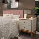 Ver imagem 3 de Kit Quarto Casal 2 Mesas de Cabeceira Arruna Mdf 2 Gavetas e Cabeceira Casal 1,40 Autocolante -