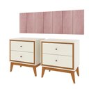 Ver imagem 1 de Kit Quarto Casal 2 Mesas de Cabeceira Arruna Mdf 2 Gavetas e Cabeceira Casal 1,40 Autocolante -
