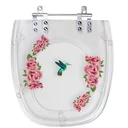 Ver imagem 1 de Assento Sanitário Acrilico Transparente Decorado Beija Flor para vaso Incepa Thema