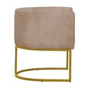 Ver imagem 3 de Kit 2 Poltronas Reforçada Decorativa Sala Estar Jantar Gabriela Base Ferro Dourado Suede Capuccino