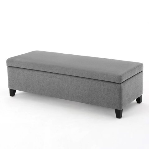 Recamier Bau Veneza 1,20m Suede Cinza - Clique Decor Clique decorações