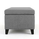 Ver imagem 5 de Recamier Bau Veneza 1,20m Suede Cinza - Clique Decor Clique decorações