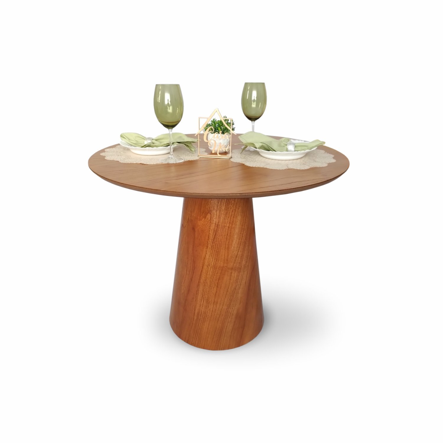 Mesa de Jantar Redonda Laminado em Madeira 90cm Cairo - 2