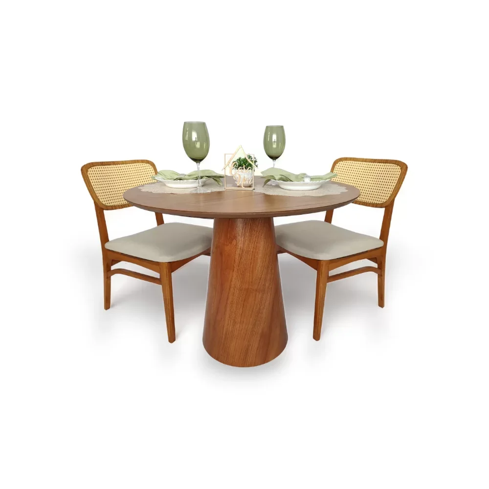 Mesa de Jantar Redonda Laminado em Madeira 90cm Cairo - 8