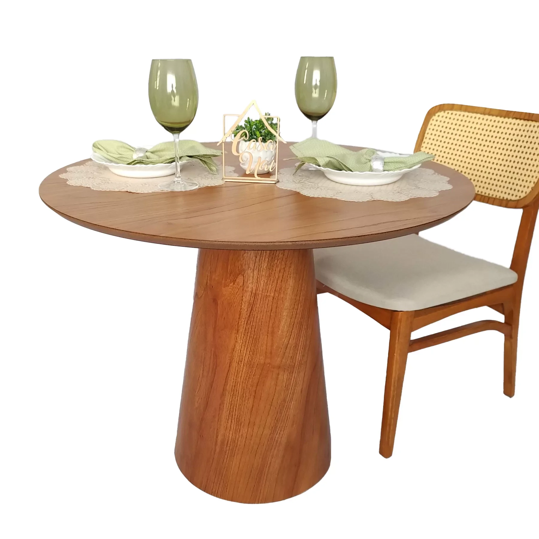 Mesa de Jantar Redonda Laminado em Madeira 90cm Cairo - 7