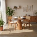 Ver imagem 3 de Mesa de Jantar Redonda Laminado em Madeira 90cm Cairo Marrom