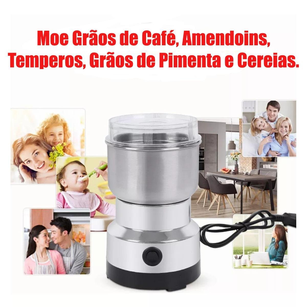 Moedor Triturador de Café e Sementes Elétrico Inoxidável - 2