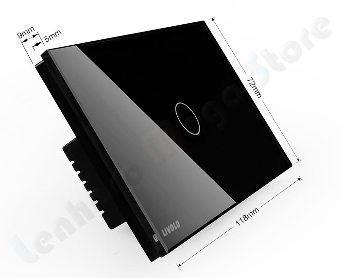 Interruptor Touch Screen com 1 botão - Preto - Livolo – LMS-VL-C301-82 - 5