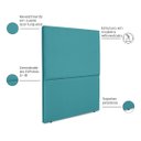 Ver imagem 4 de Cabeceira Cama Box Organica Solteiro 90cm Luna Suede C/frame Azul Celeste