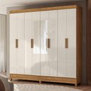 Ver imagem 3 de Guarda Roupa Casal Marajó 8 Portas Freijó Off White com Espelho – Moval
