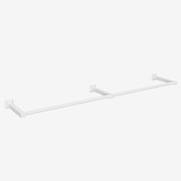 Arara de Parede para Loja Modelo Premium Leve Comac - 8 Tamanhos - Branco - 150cm - 1