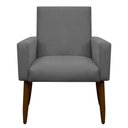 Ver imagem 3 de Kit 4 Poltronas para Sala Pés de Madeira Nina Cinza