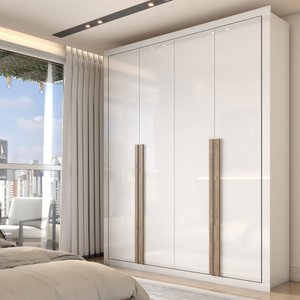 Guarda-roupa Solteiro Severo 4 Portas 3 Gavetas Branco - Panorama Móveis