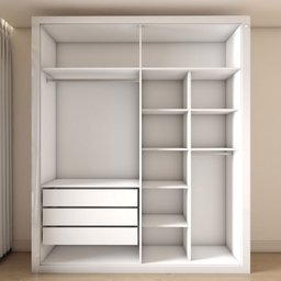 Guarda-roupa Solteiro Severo 4 Portas 3 Gavetas Branco - Panorama Móveis - 5