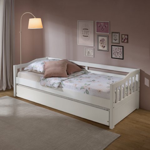 Sofá Cama Plus em Madeira Maciça Mv Outlet Branco
