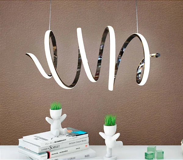 Lustre Pendente Moderno Ondular Espiral Led 50w 4000k Bivolt 6013 - 2