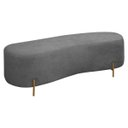 Ver imagem 1 de Puff Decorativo Banqueta Orgânico Feijão Curvo Maitê 138cm Bouclê:cinza Grafite
