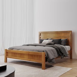 Cama Casal Laguna 140cm Nogueira Josandro:amêndoa Mel - 1