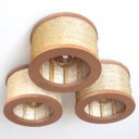 Ver imagem 1 de Luminária Lustre Pendente Rústico Retro Madeira Sisal 35cm