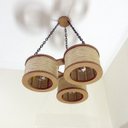 Ver imagem 4 de Luminária Lustre Pendente Rústico Retro Madeira Sisal 35cm