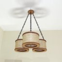 Ver imagem 3 de Luminária Lustre Pendente Rústico Retro Madeira Sisal 35cm