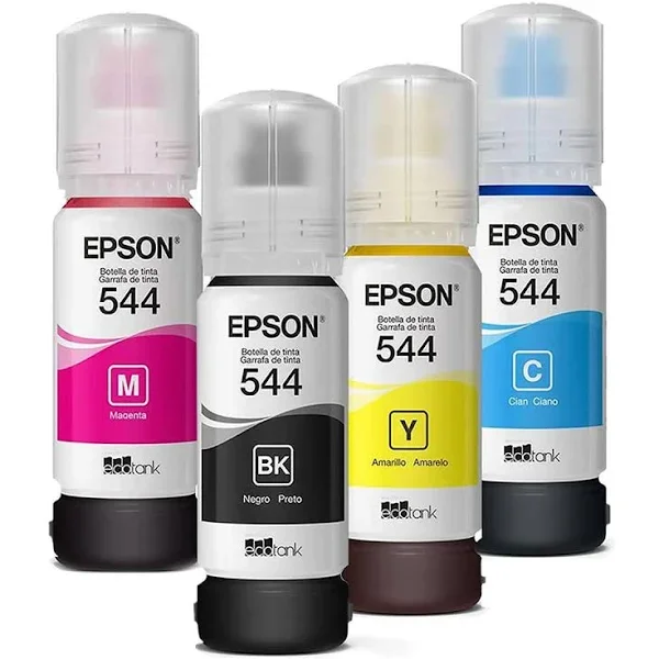 Kit Tinta Epson 544 T544 Original Ciano Magenta Amarelo Preto L 1110 L 3150 L 3110 L 5190 - 1