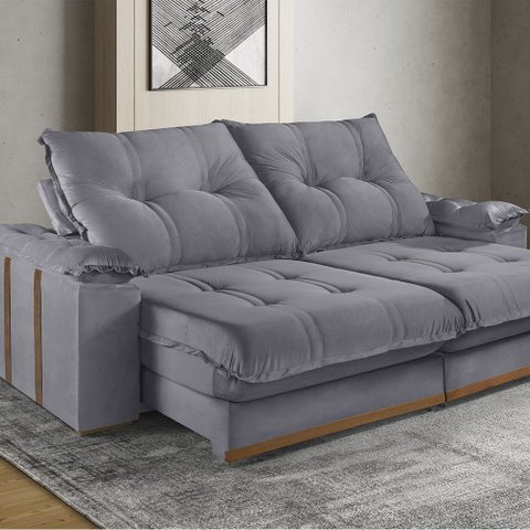 Sofá Retrátil e Reclinável 2 Lugares M-193 2,10m Molas Ensacadas Pillow Top Estofados Martins