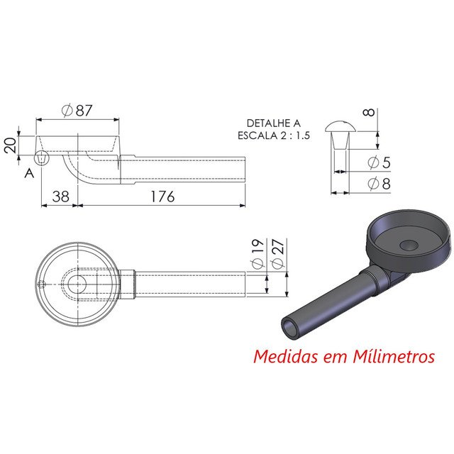 Queimador Alta Pressão Fogão Industrial de Ferro N03 8,7cm - 3