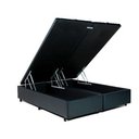 Ver imagem 1 de Cama Box Baú Queen Bipartido Sintético Preto 38x158x198