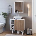 Ver imagem 1 de Conjunto Gabinete Coluna Porta Armário Espelho Banheiro Slim B950