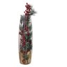 Arranjo Flores Natalino Natal Vaso Tubo de Vidro 65cm - 1