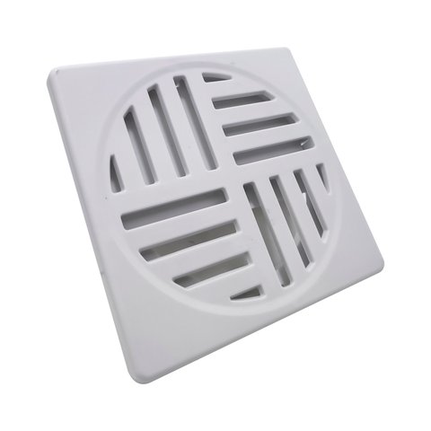 Ralo Grelha Anti-inseto Automático Inteligente Quadrado 10x10cm Banheiro Lavatório Branco Abs